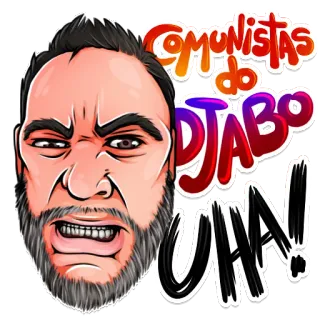 😡 COMUNISTAS do DJABO UHA! comunistas, djabo, uha, política, caricatura, hombre, barba telegram sticker