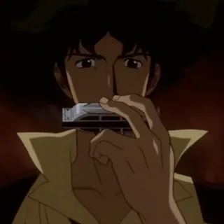 🧷 Spike Spiegel Cowboy Bebop Anime, Kreskówka, Postać, Muzyka, Muzyk, Spike Spiegel, Cowboy Bebop telegram sticker