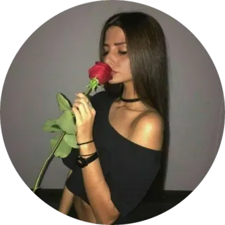🌷 mulher, rosa, flor, retrato, garota, mulher jovem telegram sticker