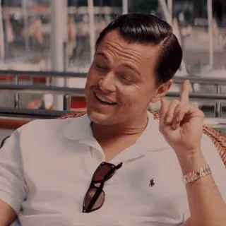 👆 Leonardo DiCaprio leonardo dicaprio, actor, hombre, señalando, celebridad telegram sticker