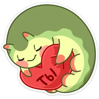 ❤️ ТЫ serce, miłość, słodki, kreskówka, postać, przytulanie, rosyjski telegram sticker