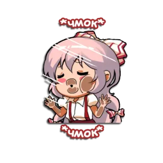 😚 ЧМОК อนิเมะ, จิบิ, จูบ, น่ารัก, สติกเกอร์ telegram sticker