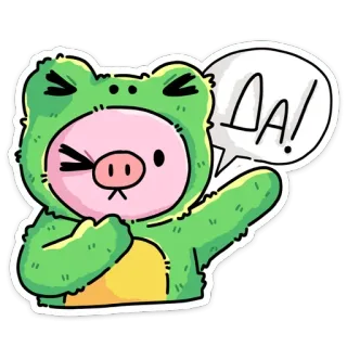 💁‍♂️ DA! animal, cartoon, frog, pig, cute telegram sticker
