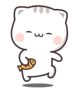 😊 cat, kitty, animal, fish, cute, cartoon whatsapp sticker