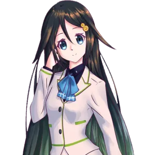 🙆 Anime, ragazza, capelli lunghi, carina, uniforme scolastica telegram sticker
