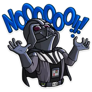 😫 Darth Vader Star Wars NOOOOO!! star wars, darth vader, nie, kreskówka, film, smutny telegram sticker