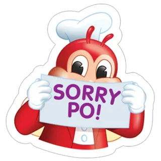 🙇 SORRY PO! Jollibee, apology, cartoon, cute, tagalog, filipino telegram sticker