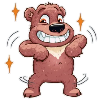 😝 urso, desenho animado, animal, fofo telegram sticker
