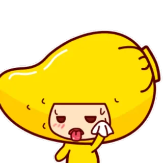 ☀ Манго, Фрукт, Персонаж, Милый, Потеет, Мультфильм telegram sticker