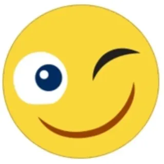 😉 Emoji, Faccia, Occhiolino, Giallo telegram sticker