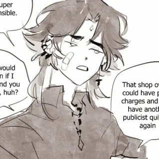 🩹 uper
nsible.
would
In if I
nd you
, huh?
That shop o
could have p
charges and
have anoth
publicist qui
again telegram sticker
