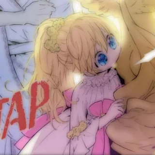 🎀 TAP Mädchen, Kleid, Schleife, blond, Anime, Manga whatsapp sticker