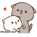 😘 @FarsiSticker кошки, милые, мультфильм, стикер, животные telegram sticker