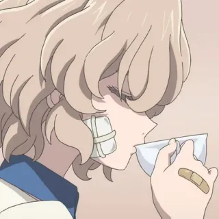 😶 Аниме, Манга, Бинты, Раненый, Чай, Аниме персонаж, Персонаж, Портрет telegram sticker