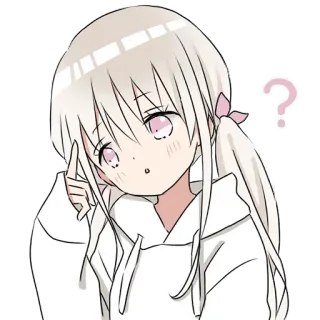 🤔 Anime, Gadis, Berpikir, Pertanyaan, Lucu telegram sticker