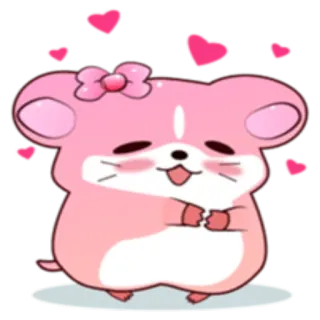 ☺️ hamster, cute, kawaii, animal, love, pink, cartoon telegram sticker