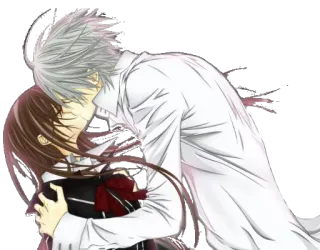 💋 Vampire Knight besos, anime, romance, pareja, vampiro telegram sticker