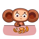 😦 Cheburashka animal, cartoon, cute, russian, toy, soviet telegram sticker