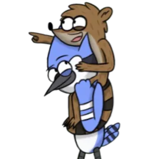 ❤️ Mordecai and Rigby Regular Show Kreskówka, Zwyczajny serial, Mordecai, Rigby, Przyjaciele, Zabawne, Duo telegram sticker