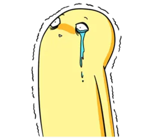 😭 huilen, verdrietig, cartoon, geel, tranen, emotie telegram sticker