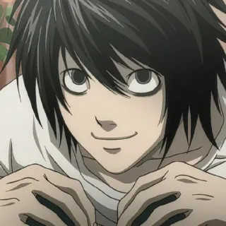 🍎 L Lawliet Death Note L, Death Note, Anime, Mangá, Detetive telegram sticker