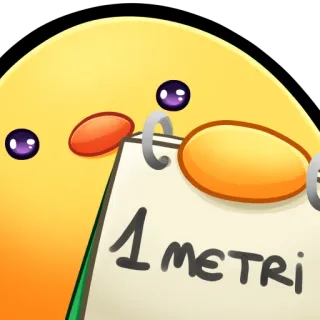 🐤 1 metri medida, unidad, metro, longitud, distancia whatsapp sticker