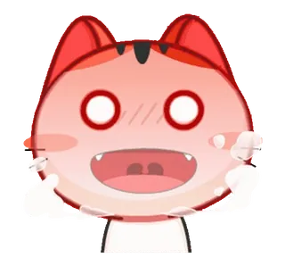🥵 kot, emoji, kreskówka, słodki, zwierzę, postać whatsapp sticker