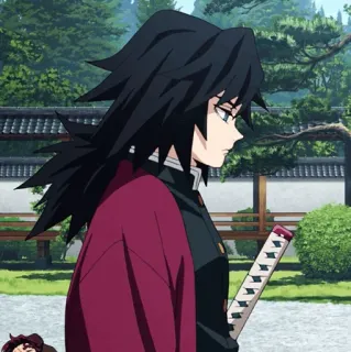 🌊 Giyu Tomioka Demon Slayer アニメ, 鬼滅の刃, 冨岡義勇, キャラクター, 剣, 柱 whatsapp sticker