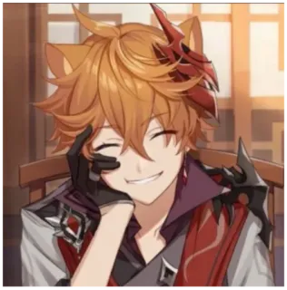 🌸 Tartaglia Genshin Impact Anime, Videojuego, Genshin Impact, Tartaglia, Childe, Personaje whatsapp sticker