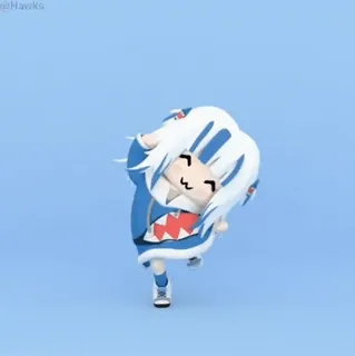 💃 Gawr Gura vtuber, Anime, niedlich, Hai, digitale Kunst, animiert whatsapp sticker