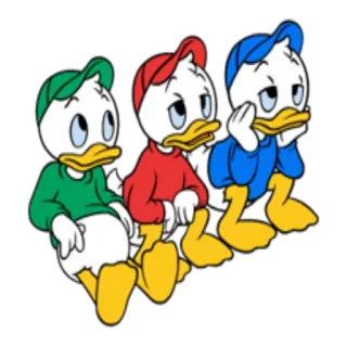 😒 Huey, Dewey, and Louie hoạt hình, disney, vịt con, huey, dewey, louie telegram sticker