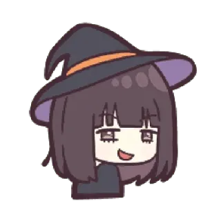 😏 Hexe, Halloween, niedlich, Cartoon, Magie, Figur telegram sticker