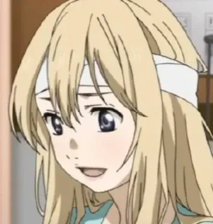 😅 Anime, Dziewczyna, Blond włosy, Opaska telegram sticker