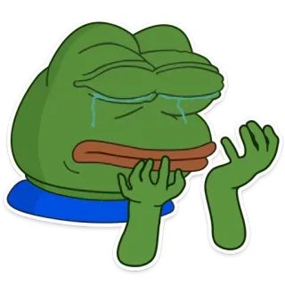 🐸 Pepe the Frog Pepe la Rana, Meme, Cultura de Internet, Llorando, Triste, Emocional, Rana Verde telegram sticker