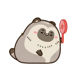 😵 animal, panda, fan, cute, cartoon telegram sticker