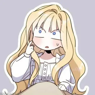 🖤 dessin animé, cheveux blonds, animé, fille, choquée, mignon telegram sticker
