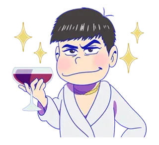 😏 Anime, Hoạt hình, Đàn ông, Rượu vang, Áo choàng, Lấp lánh telegram sticker