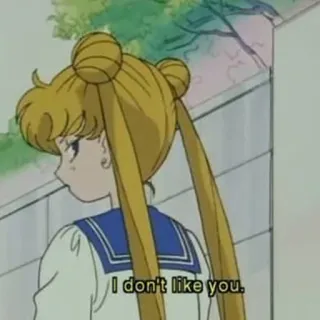 🖕 I don't like you. Anime, Gadis, Pernyataan, Opini, Tidak suka whatsapp sticker