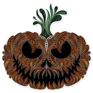 🎃 pumpkin, halloween, fall, ornate, decorative, autumn, halloween decoration telegram sticker