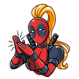 👏 Deadpool เดดพูล, มาร์เวล, ซูเปอร์ฮีโร่, แฟนอาร์ต, สติกเกอร์ telegram sticker