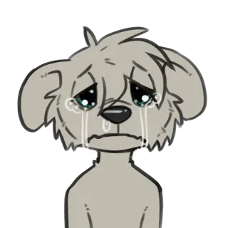 😢 unknown animal crying, sad, tears, furry, animal, distressed, emotional whatsapp sticker