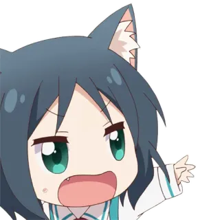 😧 Anime, Gadis kucing, Lucu, Chibi, Kartun, Manga whatsapp sticker