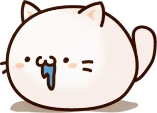 🤤 kucing, lucu, kawaii, gumpalan, binatang telegram sticker