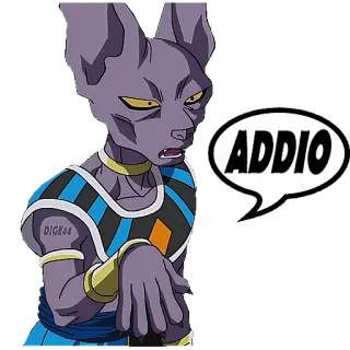 🤗 Beerus Dragon Ball ADDIO beerus, dragon ball, anime, pożegnanie, do widzenia, kreskówka telegram sticker