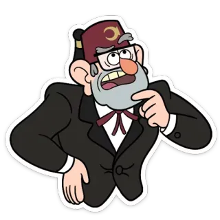 🤔 Stan Pines Gravity Falls kreskówka, Gravity Falls, Stan Pines, Disney, Wujek Stan, fez, postać telegram sticker