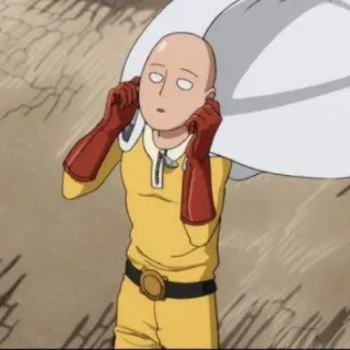 😐 Saitama One-Punch Man Saitama, One-Punch Man, Anime, Eroe, Divertente, Meme telegram sticker