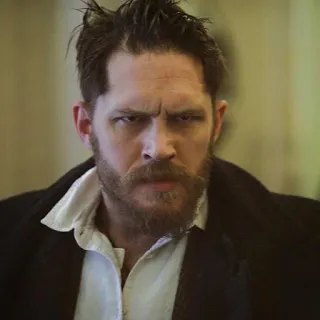 😠 Tom Hardy acteur, homme, sérieux, barbe, portrait telegram sticker