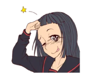 ✨ Anime, Fille, Clin d'oeil, Mignon whatsapp sticker