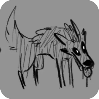 🐦 wolf, animal, dog, sketch, drawing, canine telegram sticker