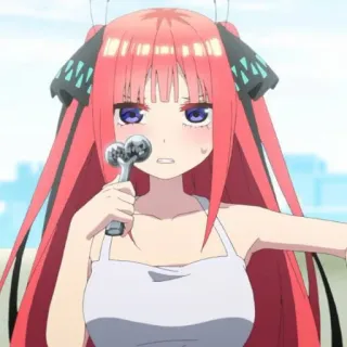 🍷 Anime, Garota, Personagem, Cabelo Vermelho, Quintessential Quintuplets whatsapp sticker